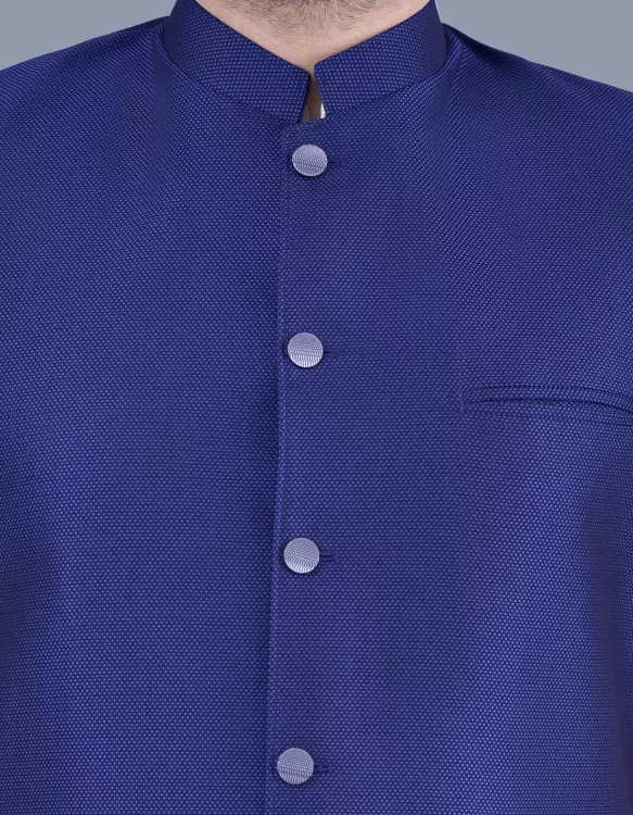 Blue Plain Waist Coat